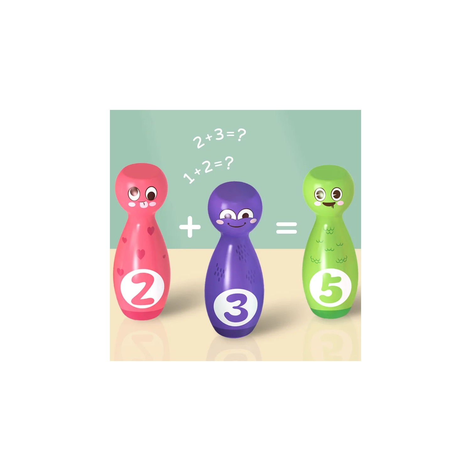 Jeu de quilles avec 10 quilles et 2 balles, jeu de sport amusant pour l'extérieur ou l'intérieur, panier de Pâques en cadeau