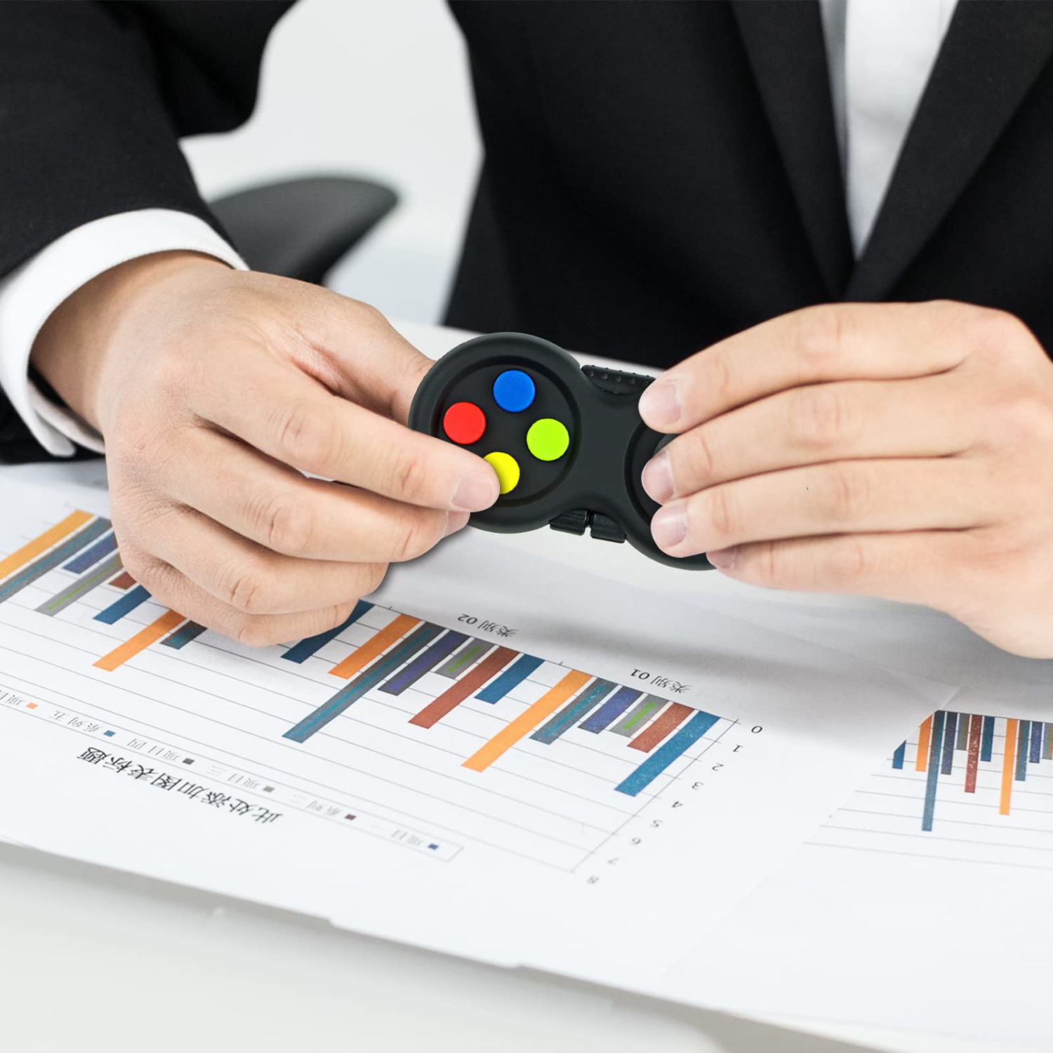 Fidget Toy Game, Rubber Classic Control Focus Toy with 8 Stress Relief Functions to Help Relieve Stress and Anxiety