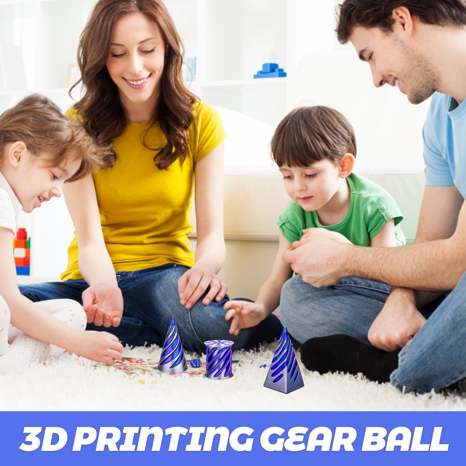 3-Pack Impossible Cones, Spiral Cone Anxiety Relief Toy, 3D Printed Pyramid Fidget Toy, Mini Vortex Illusion Decoration