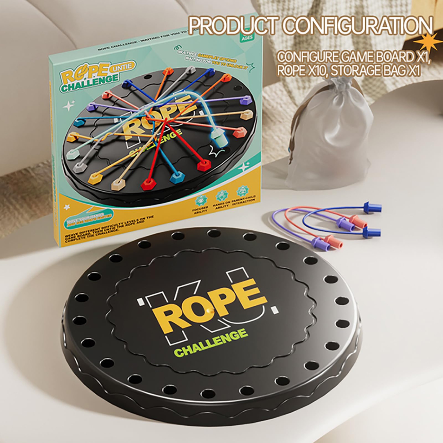 Unravel the Rope Toys, Fun Family Game with Multiple Difficulty Levels, Stress Relief Toy, Good for Parties and Travel