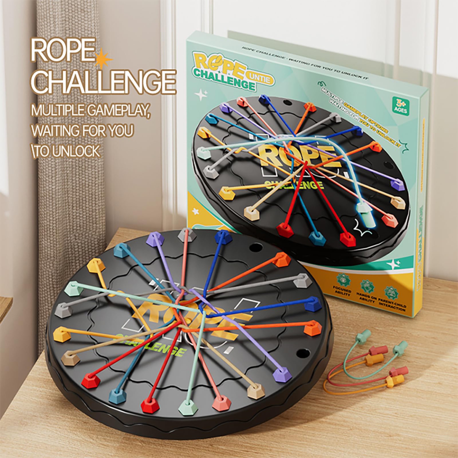 Unravel the Rope Toys, Fun Family Game with Multiple Difficulty Levels, Stress Relief Toy, Good for Parties and Travel