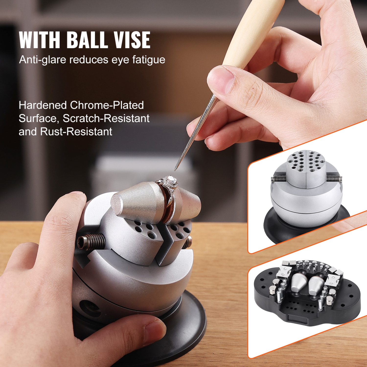 Microscope multidirectionnel VEVOR 7X-45X avec support à ressort, microscope à bijoux grossissant, support à micro-bijoux avec anneau USB LED