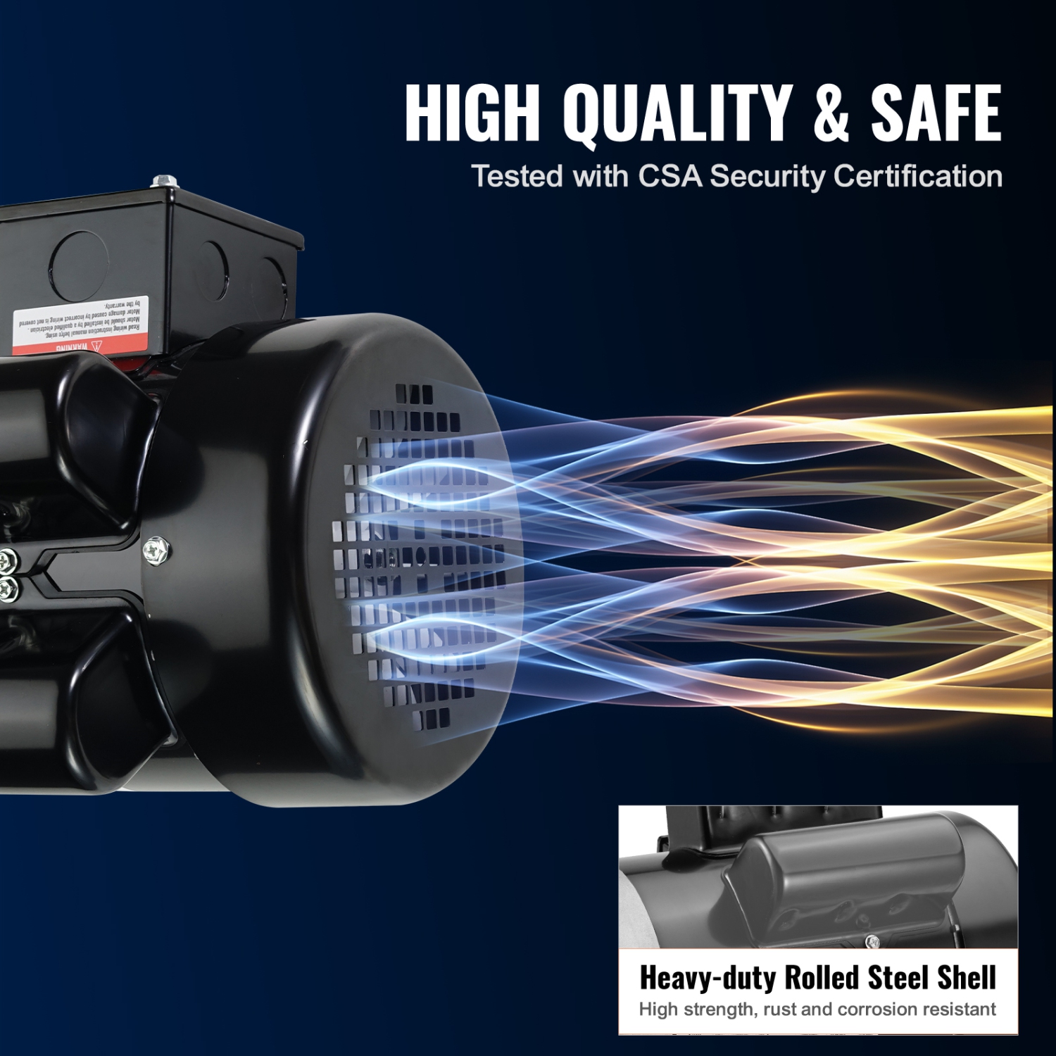 Moteur électrique VEVOR 1,5 HP 3450 tr/min, 115 V/230 V CA, châssis 56C, moteur monophasé du compresseur d'air, arbre à clé 5/8,