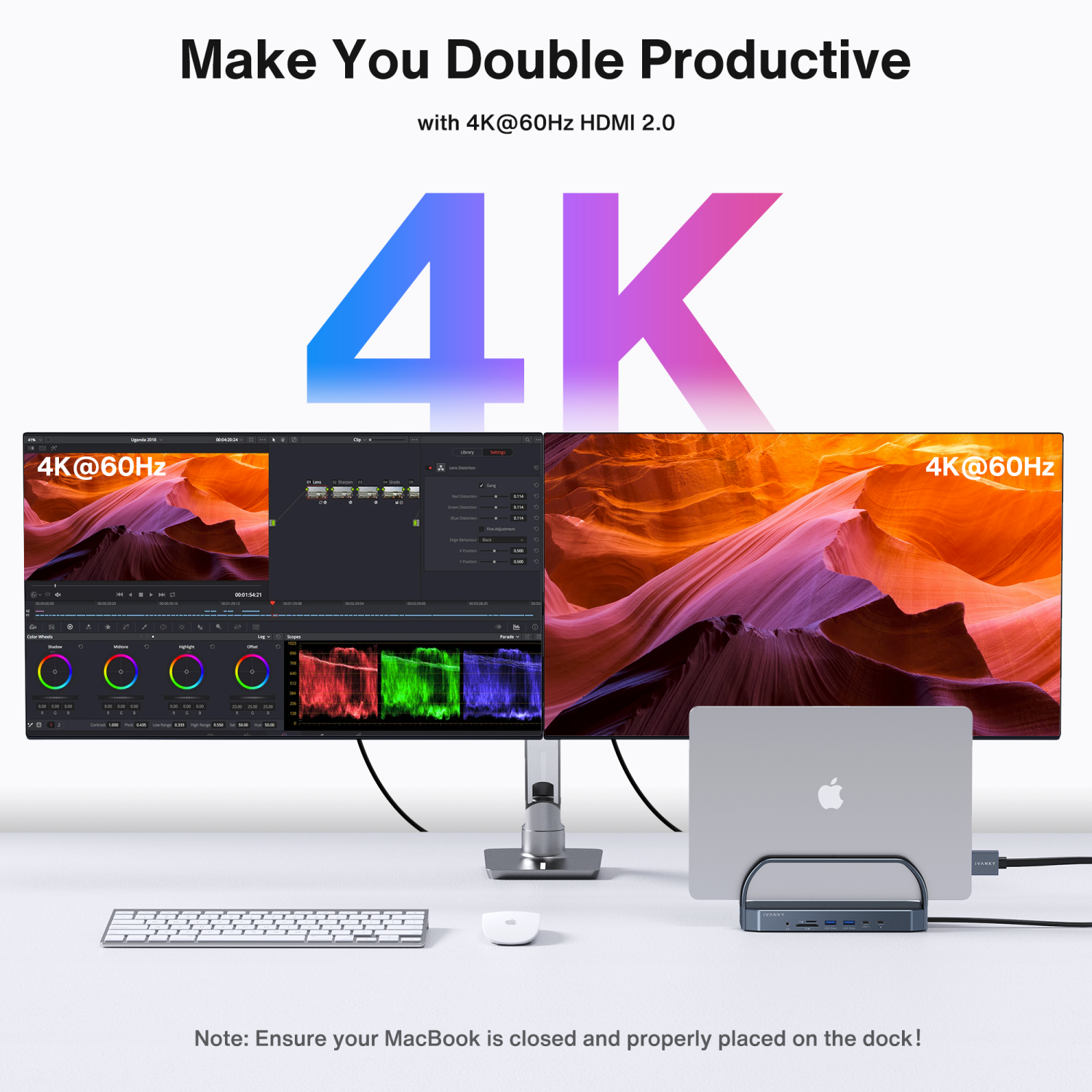 iVANKY 12-in-2 FusionDock 2 Vertical Docking Station for MacBook Pro with 150W Power Adapter