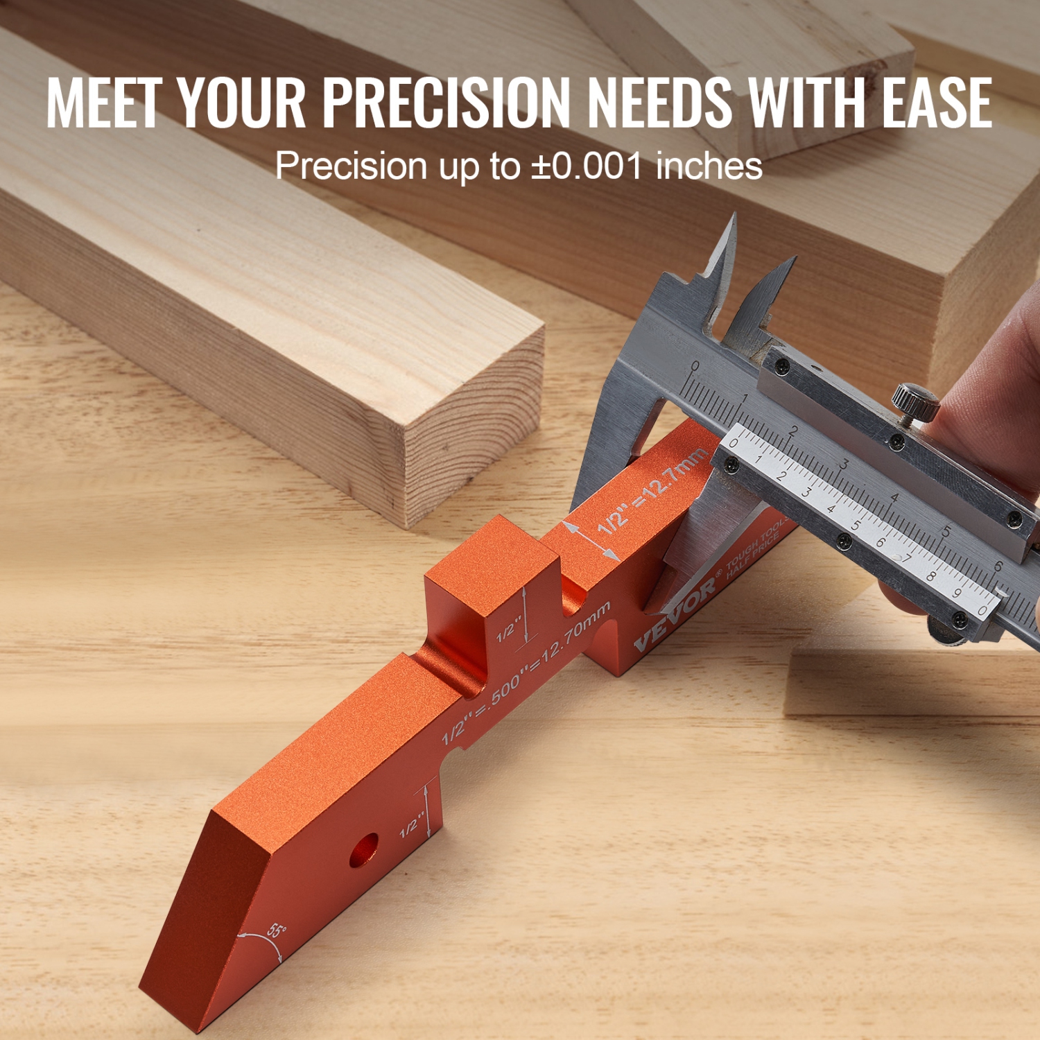 VEVOR 14-piece Set Router Table Adjustment Bars, Durable Aluminum Construction Blocks for Measuring Depths, Heights, and Angles, Includes Engraved