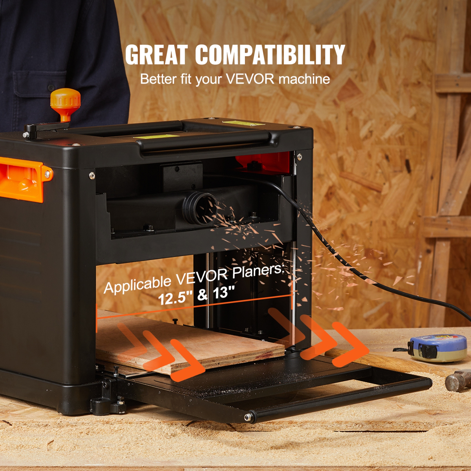 VEVOR 13-inch Thickness Planer Blades, HSS Crafted for Durability, HRC55-60, Easy Installation with Pre-drilled Holes, Ideal for Woodworking, Home