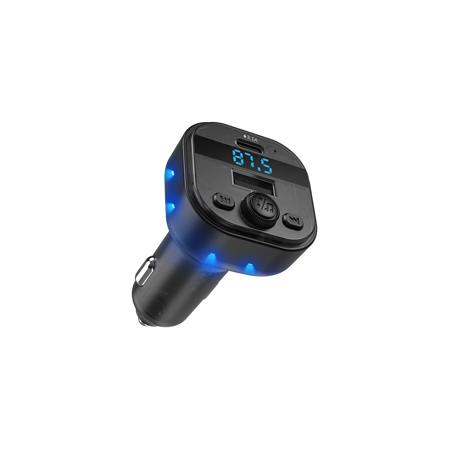 Multi-function Car MP3 Player Charger – Bluetooth 5.3, 15W QC Charging, LED Light, Memory Playback for 12V-24V Vehicles