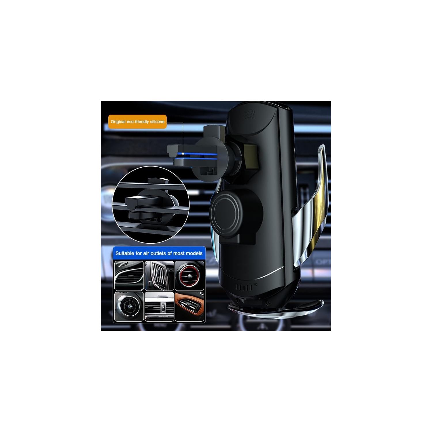 15&nbsp;W – Support de téléphone de voiture à chargement rapide, adsorption puissante de l'aspirateur, rotation à 360°, convient à tous les