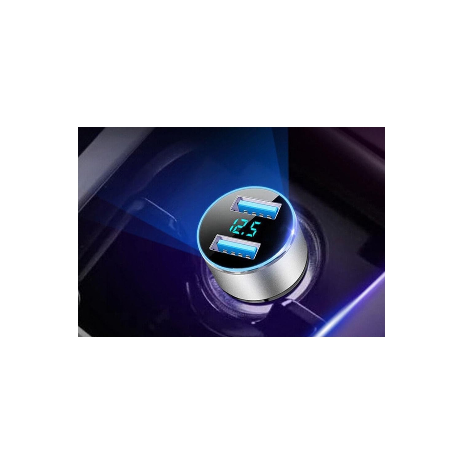 Adaptateur de chargeur pour l'auto – Sortie 5&nbsp;V/3,1&nbsp;A, surveillance numérique de la tension, lampe LED pour la conduite de nuit