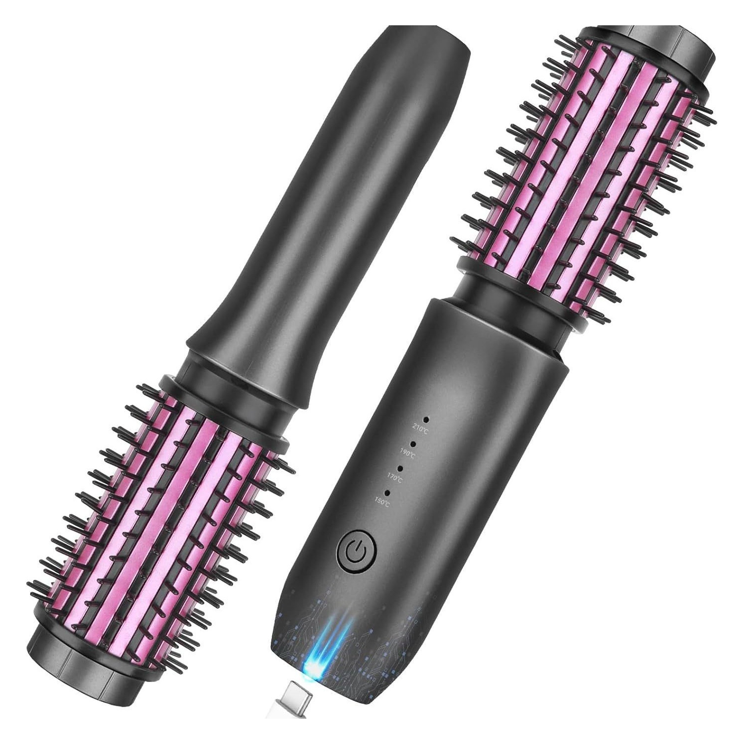 my Beauté Cordless Brush Iron Cordless Curling Iron Brush,Portable Travel Curling Iron Mini