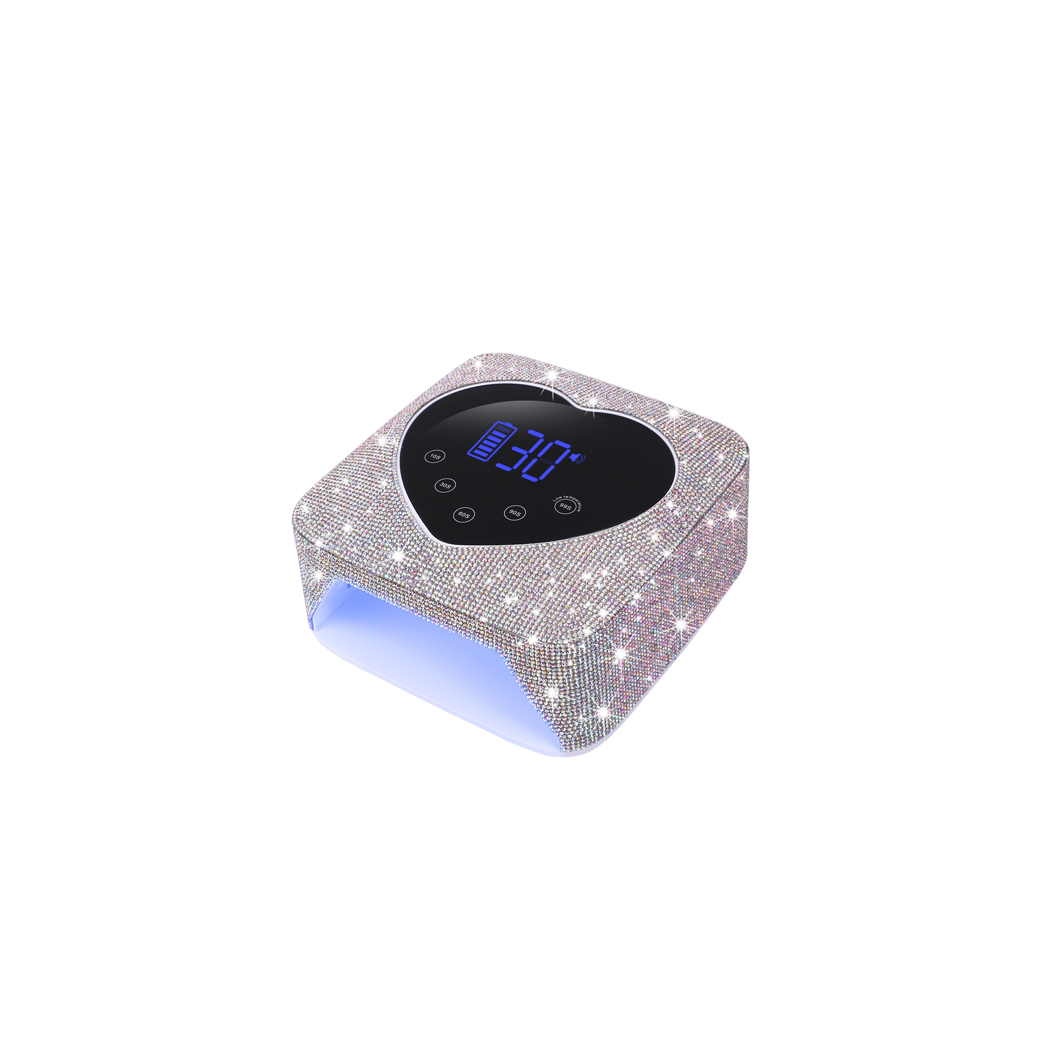 LED Nail Art Lamp 72W Wireless UV Nails with Rhinestone Heart Shape Nail Manicure Polish