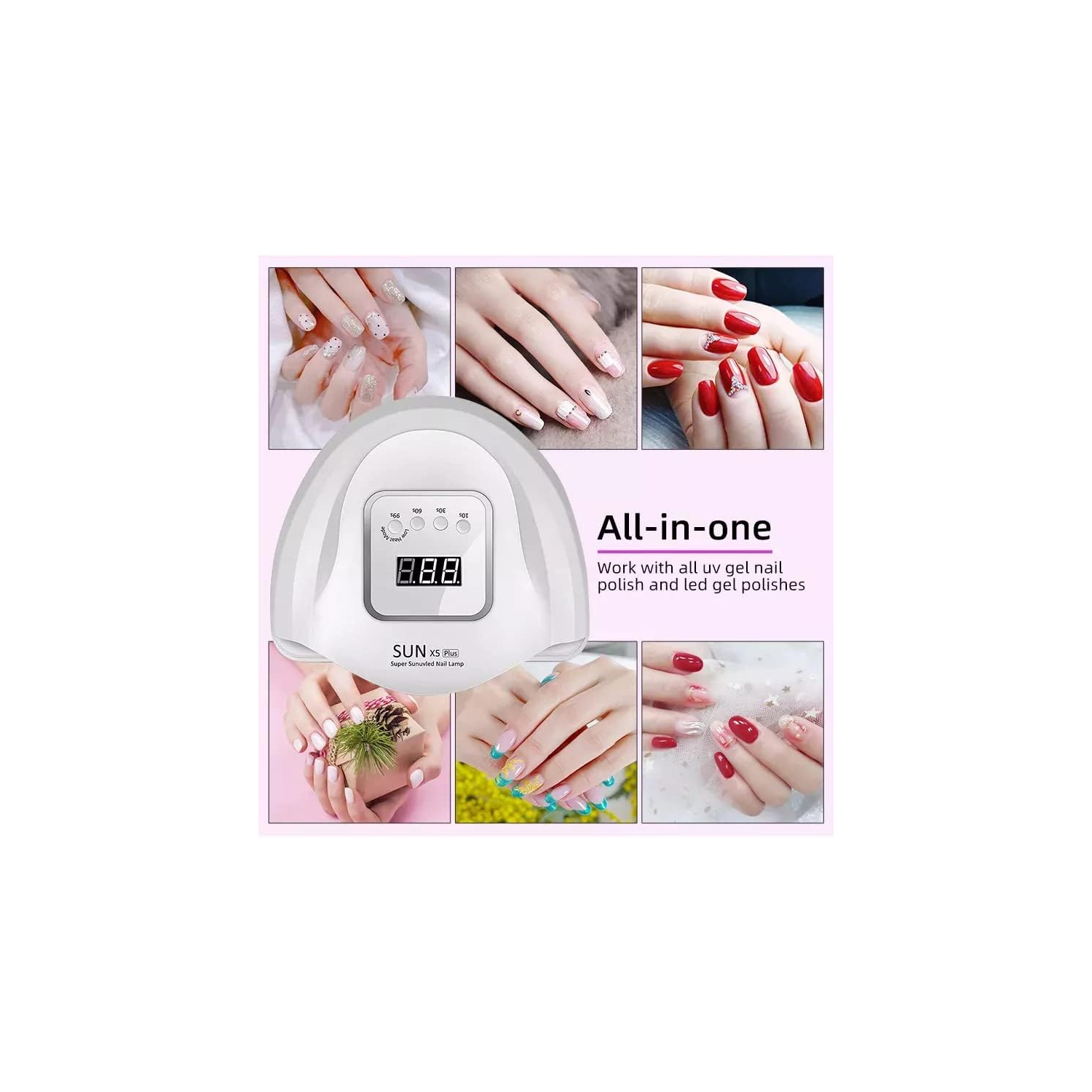 Solar Nail Lamp 120W UV, 36 LEDs, Nail Dryer, for Curing Gel Polish, with Smart Sensor