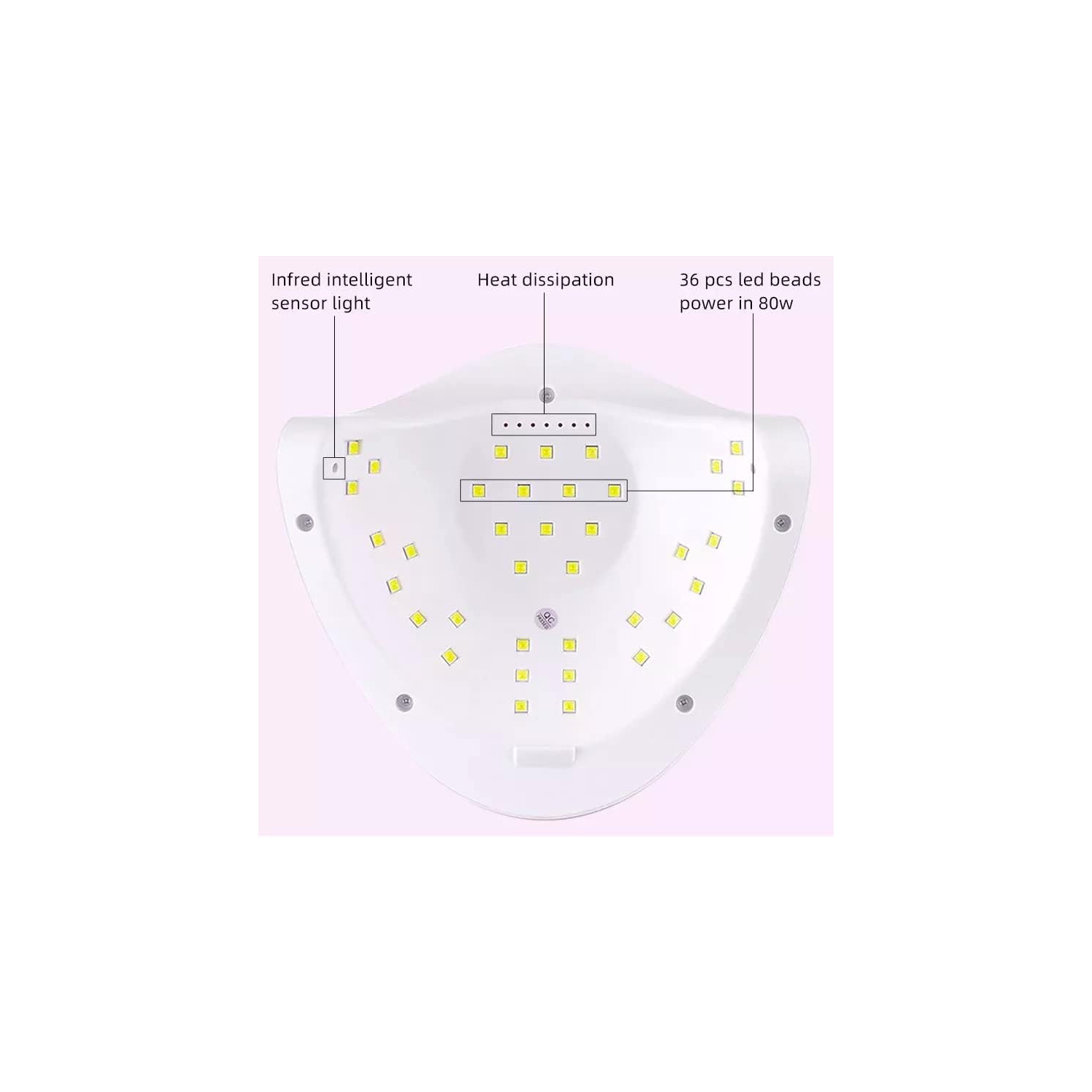 Solar Nail Lamp 120W UV, 36 LEDs, Nail Dryer, for Curing Gel Polish, with Smart Sensor