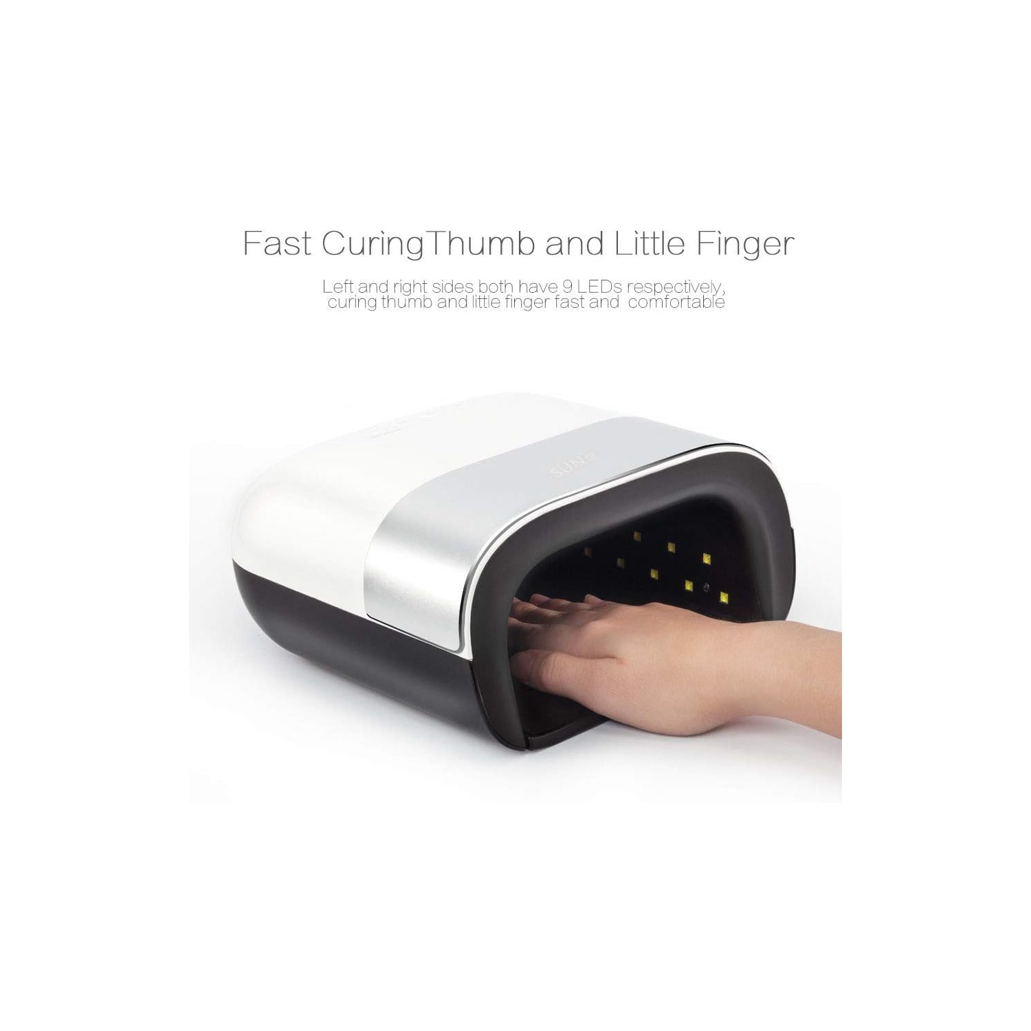 Sèche-ongles 8 W, lumière UV LED avec minuterie intelligente, mémoire invisible, affichage numérique et minuterie, sèche-ongles, blanc, numérique