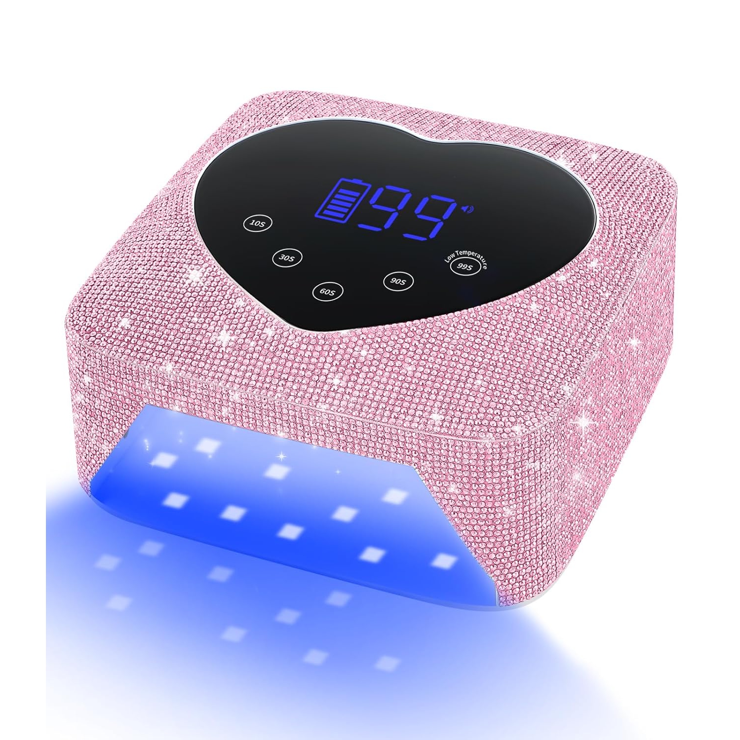 72W Cordless Rechargeable UV Nail Lamp Fast Nail Dryer Curing Lamp Nail Art Lamp, Light Therapy Machine - Pink