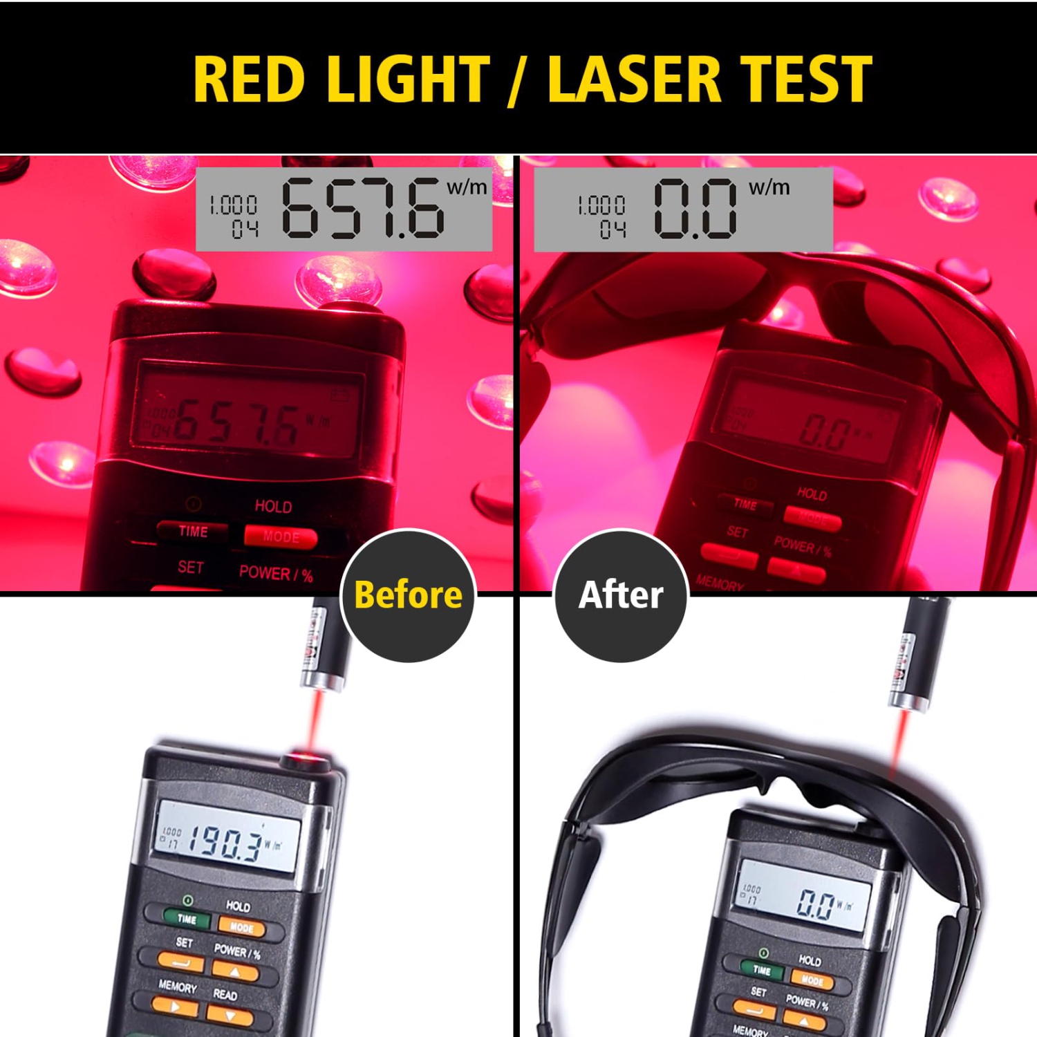 Red Light Therapy Glasses Tanning Goggles Laser safe Glasses IPL 200-2000nm Eye Protection for Red Light Therapy