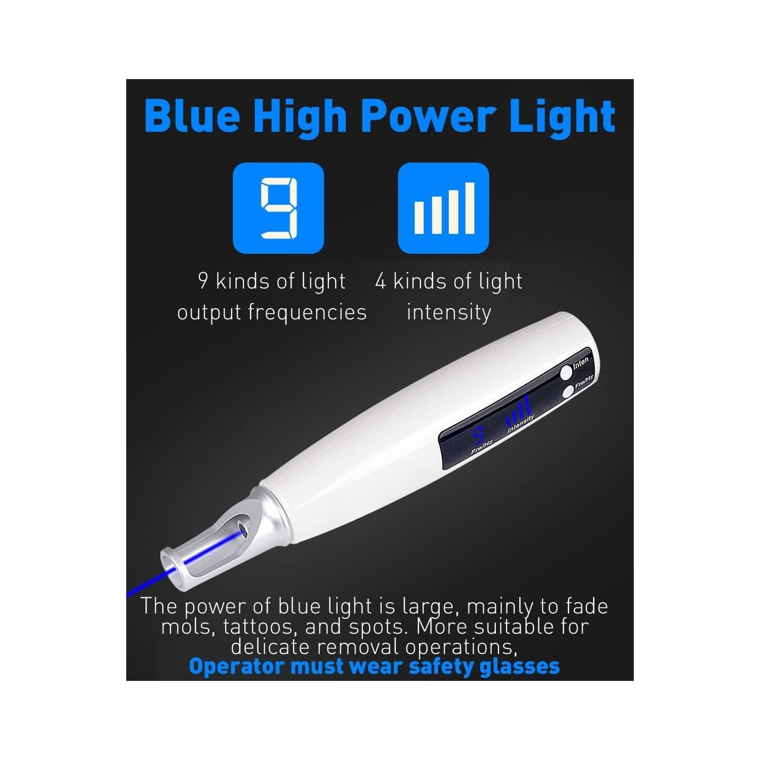 Blue Laser Picosecond Pen Portable Spot/Tattoo/Melanin Removal Pen Blue Light Remover Pen
