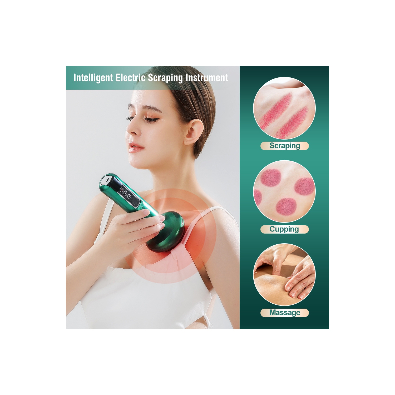 Electric Cupping Device Heating Physiotherapy Scraping Device Home Massager Dredging Meridians Gua Sha Device