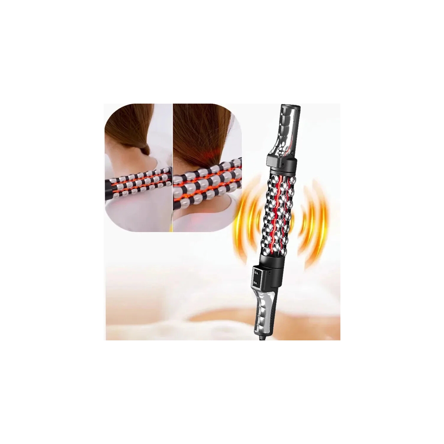 Red Light Heated Massage Device Rotating Roller Body Meridian Electric Massager Infrared Heating Therapy Roller Massager