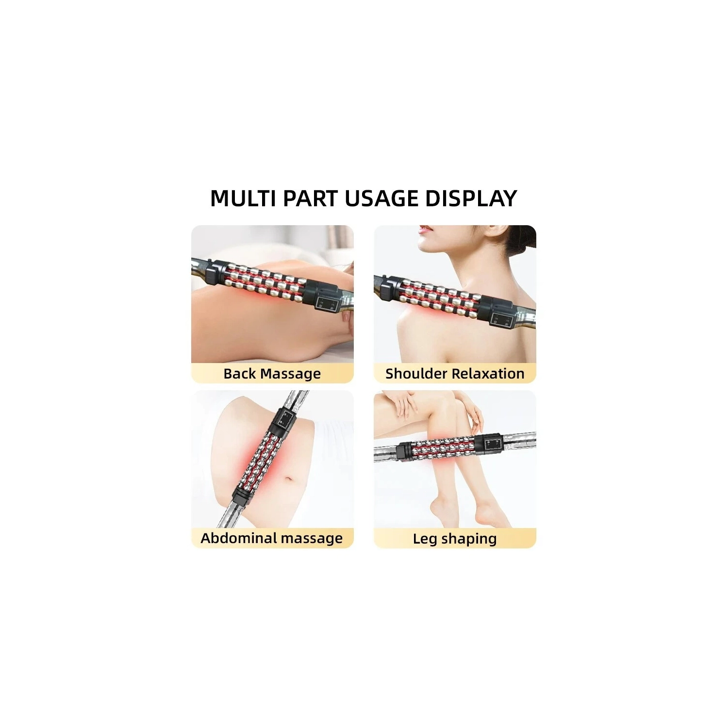 Red Light Heated Massage Device Rotating Roller Body Meridian Electric Massager Infrared Heating Therapy Roller Massager