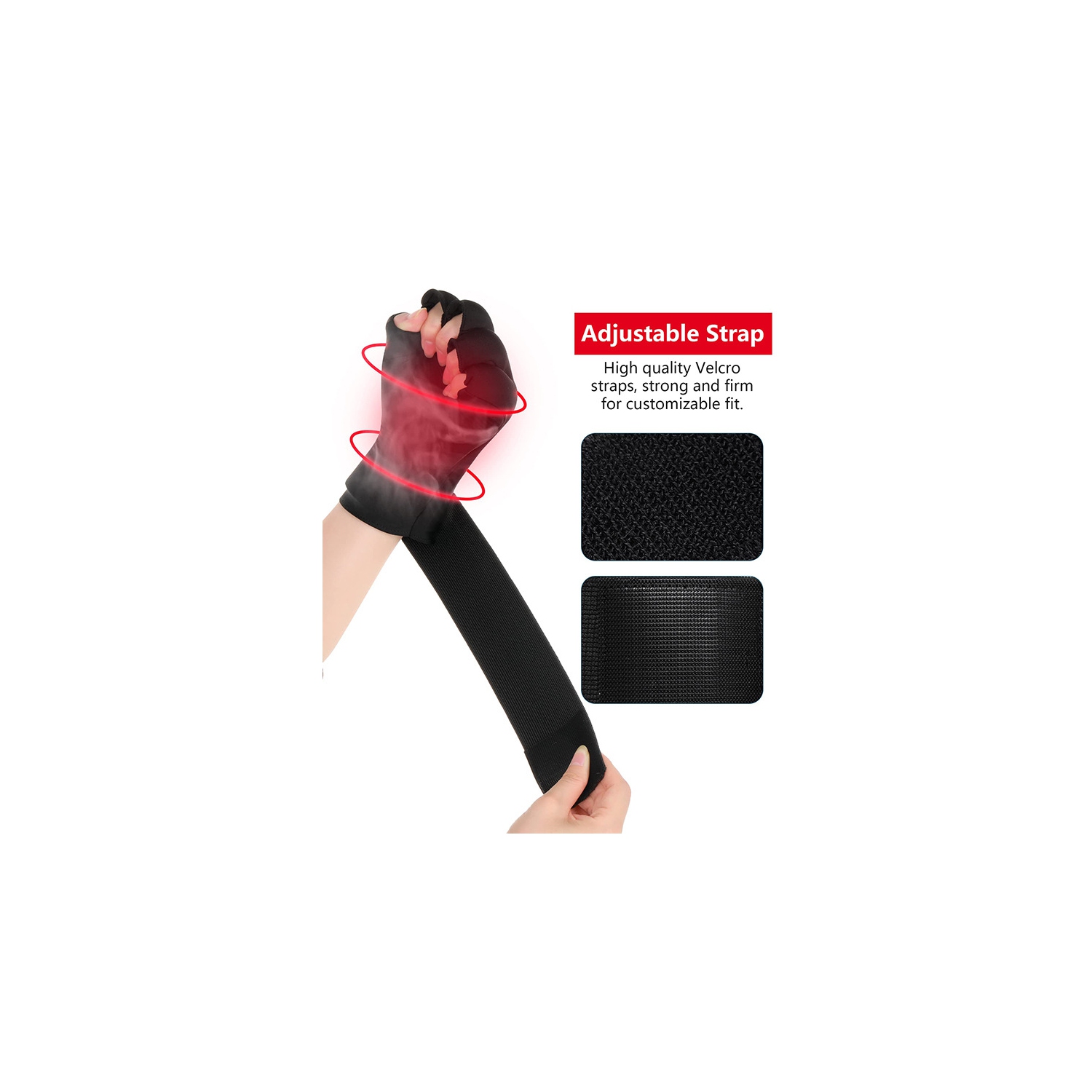 Finger Arthritis Compression Ice Glove,Adjustable Wrist Strap Hand Wrist Ice Pack Hot & Cold Therapy Gel Pack for Pain Relief