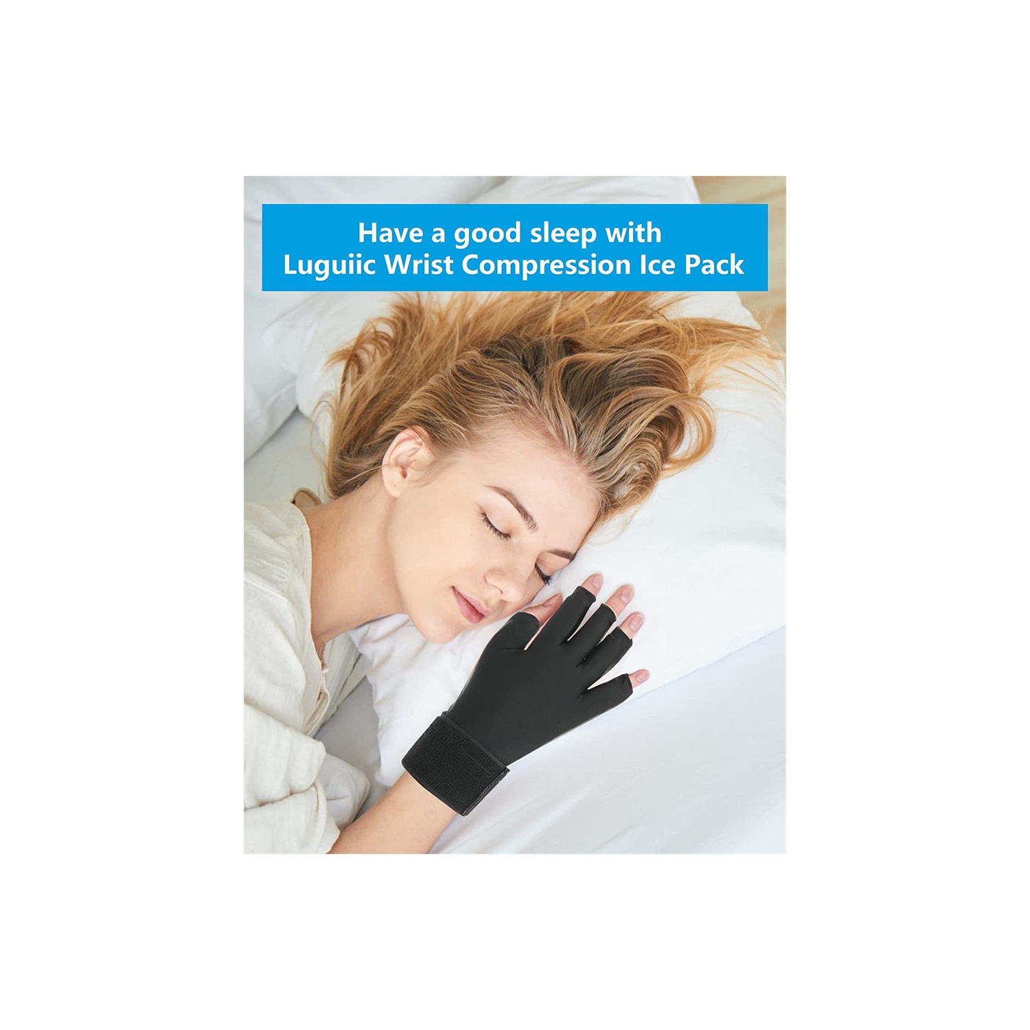 Finger Arthritis Compression Ice Glove,Adjustable Wrist Strap Hand Wrist Ice Pack Hot & Cold Therapy Gel Pack for Pain Relief