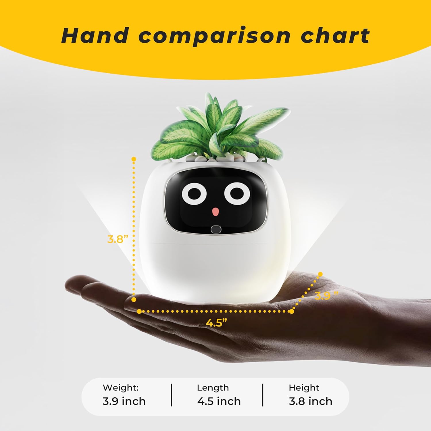 Ivy Smart pet Planter Robot Guidance on Plant Care with Emojis, Adorable Plant Companion with Rich Gesture Interaction, Neat Desk Setup Gift- Purple