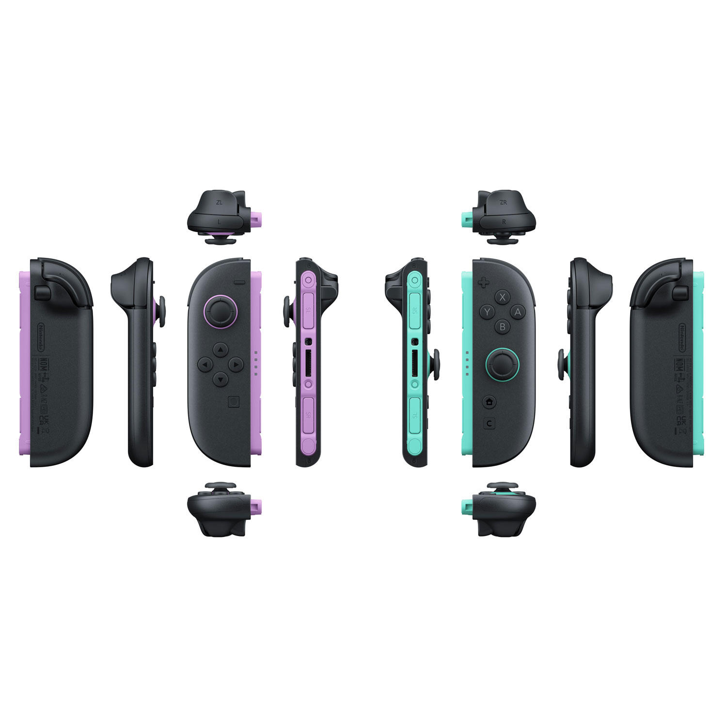 Manettes gauche et droite Joy-Con 2 pour Nintendo Switch 2 - Rouge clair/Bleu clair