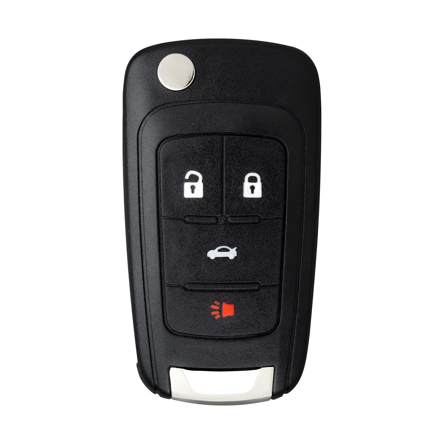 4 Button Flip Key fob Compatible with Chevy Cruze Equinox Sonic Malibu Impala Camaro Terrain Lacrosse