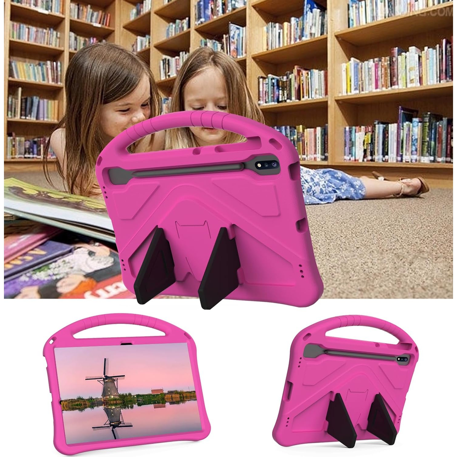 Étui pour enfants compatible avec Samsung S9 FE+/S7 FE 12.4&nbsp;po, étui antichoc avec support léger