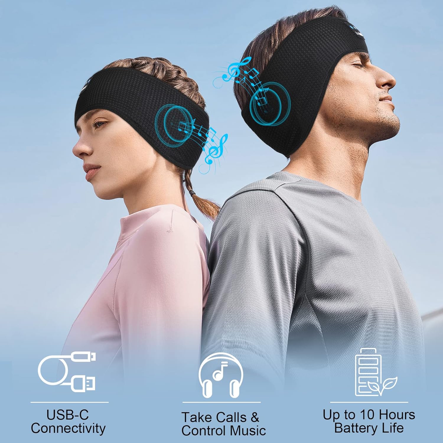 Bluetooth Headband Sports Sleep Headphones, Wireless Music Sleeping Headphones Sleep Eye Mask Earbuds for Side Sleepers