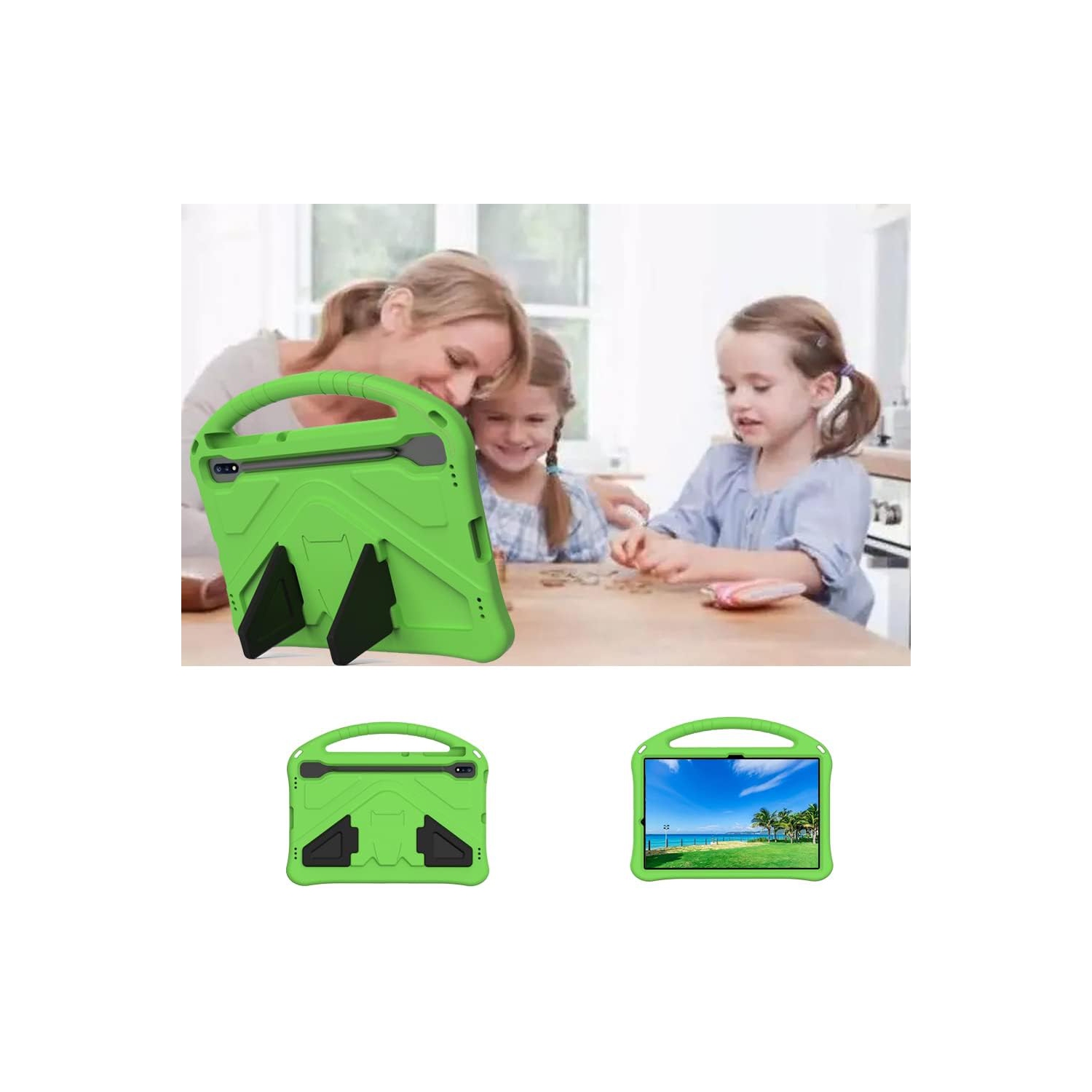 Étui pour enfants compatible avec Samsung S9 FE+/S7 FE 12.4 po, étui antichoc avec support léger