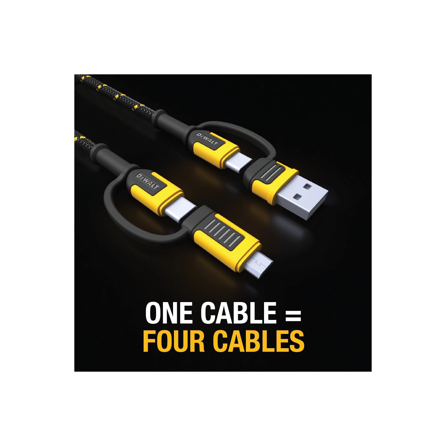 4-in-1 Cable, Type C/Micro USB/USB Cable for iPhone 15, iPad Charger Cable USB C, Huawei, HTC, LG, Samsung