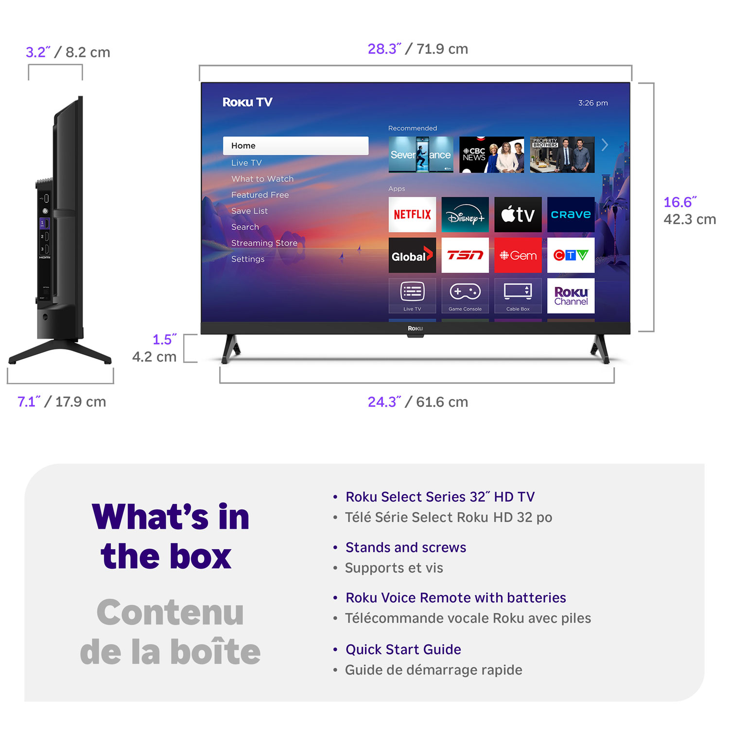 Téléviseur intelligent Roku DEL HD 720p Série Select de 32 po de Roku - 2025 - Exclusivité Best Buy