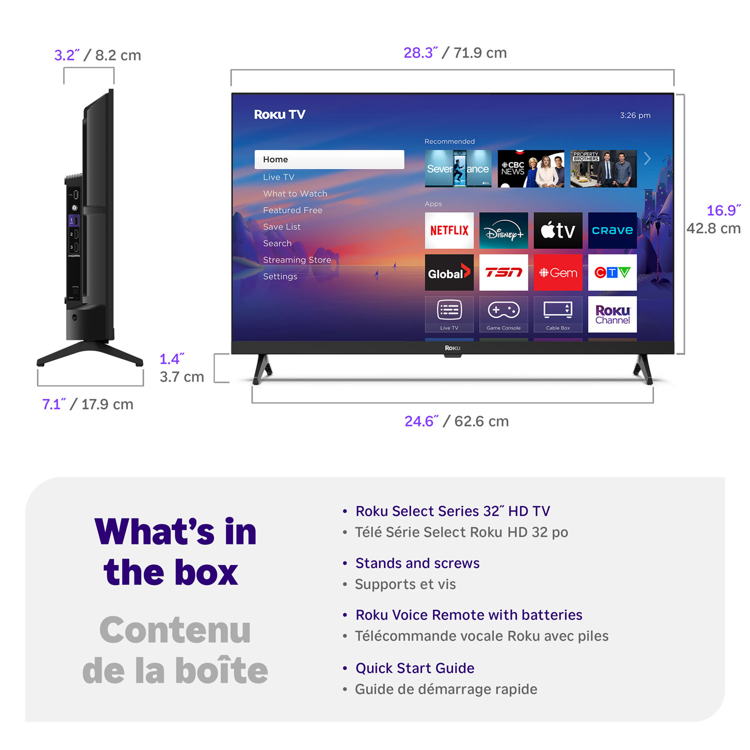 Téléviseur intelligent Roku DEL HD 720p Série Select de 32 po de Roku - 2025 - Exclusivité Best Buy