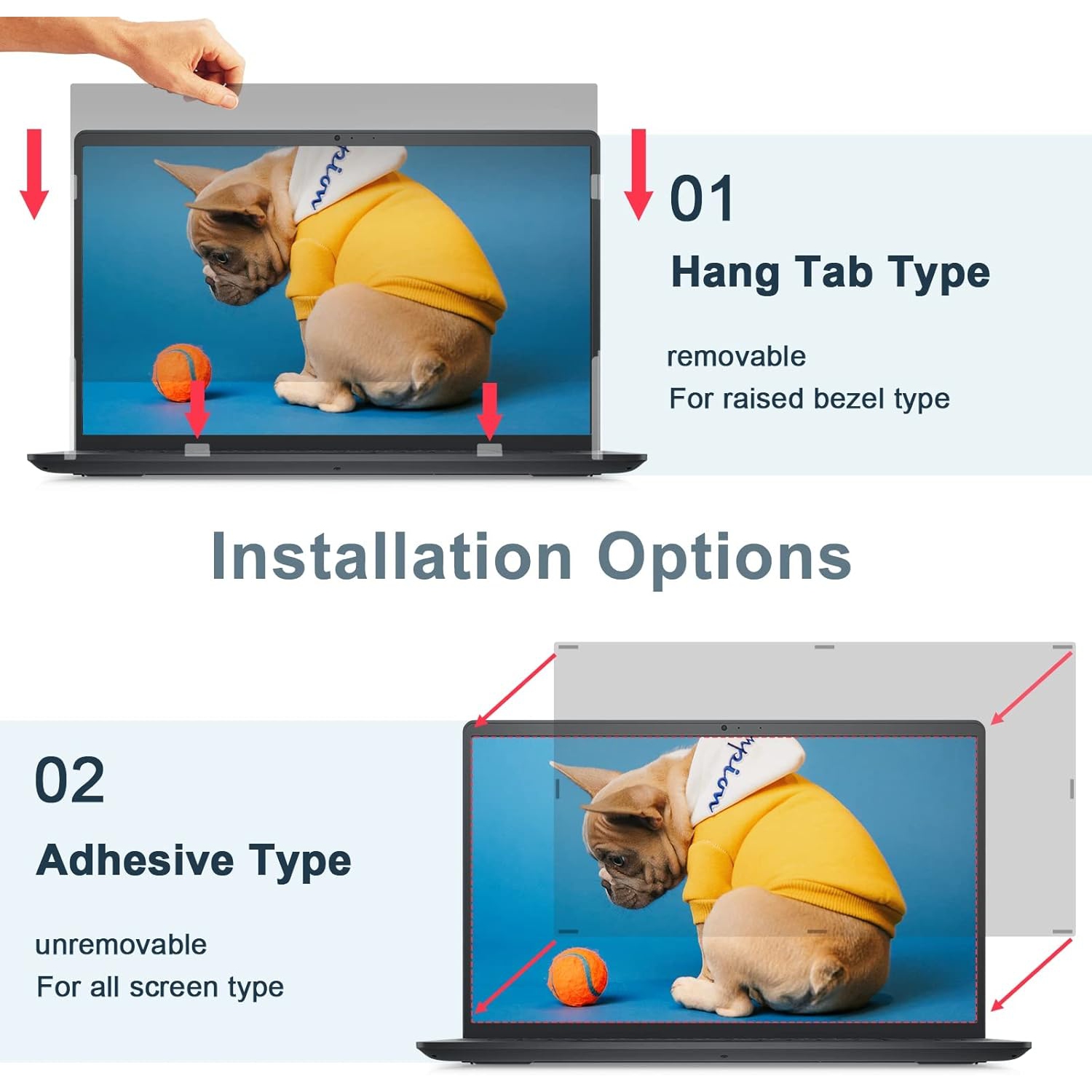 Écran de confidentialité pour portable de 14&nbsp;po pour HP/Dell/Lenovo/ThinkPad/Samsung/Asus/Sony, portable Aspect amovible de 16:10&nbsp;po