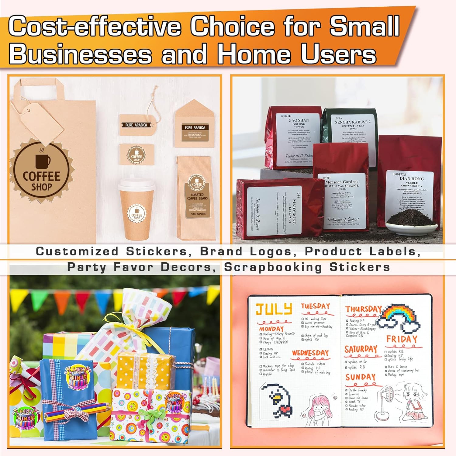 Koala – Papier autocollant glacé imprimable pour imprimante à jet d'encre, blanc, papier autocollant photo autoadhésif 8,5 x 11&nbsp;po,