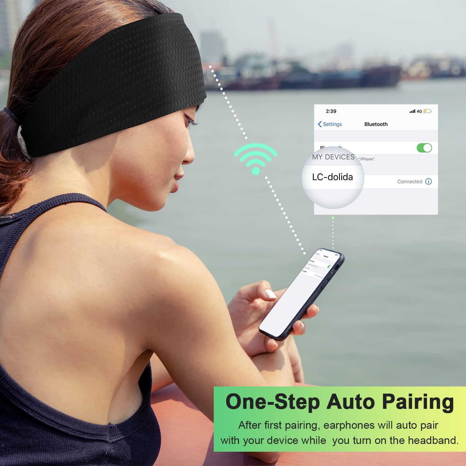 Sleep Headphones Headband, Bluetooth Sports Headband Headset, Ultra-Thin HD Stereo Speakers Wireless Over-ear Earphones