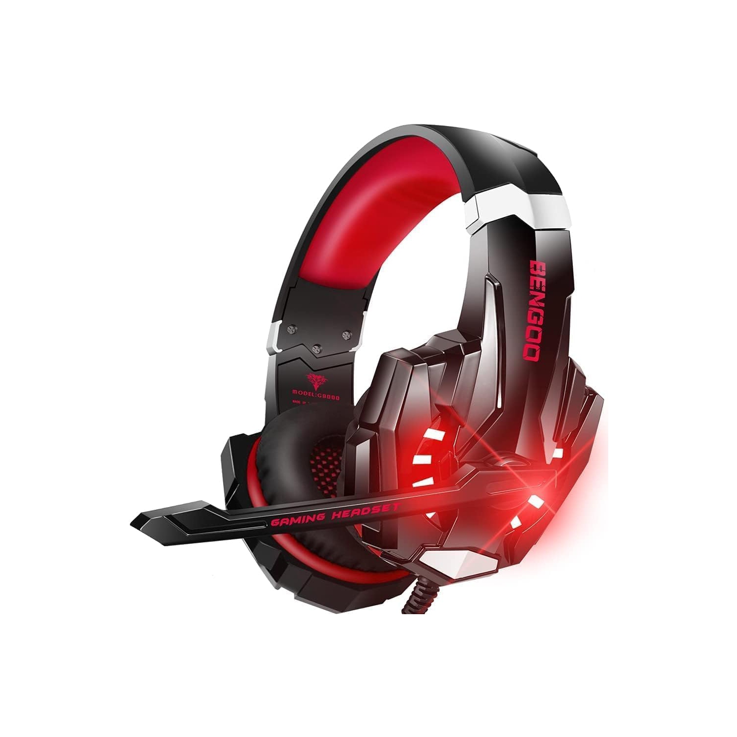 G9000 Stereo Headset for PS4, PC, Xbox One Controller, Noise Cancelling Over Ear Headphones with Mic, LED Light,