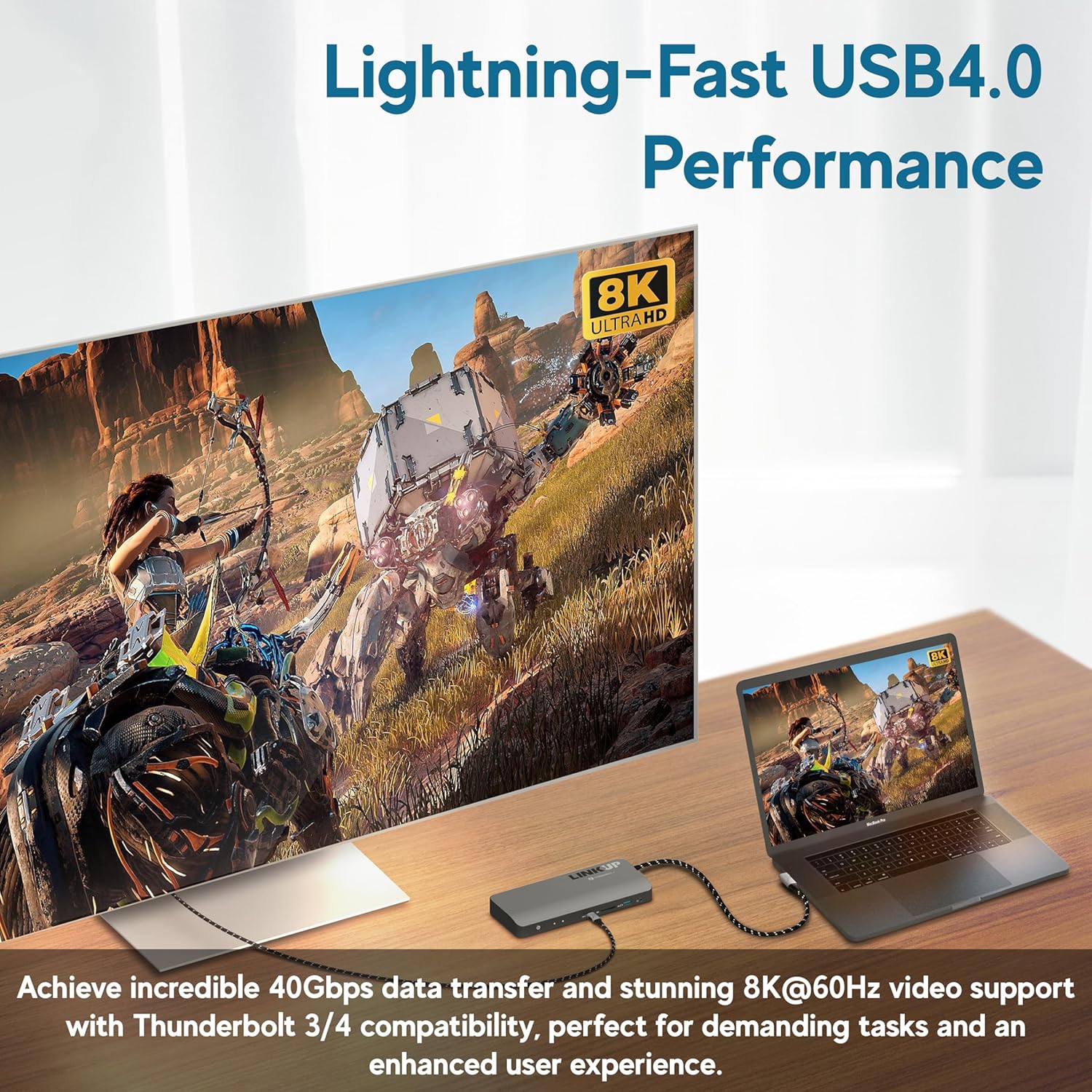 - USB 4,0 240&nbsp;W 40&nbsp;Gb/s type C Thunderbolt 4 Câble [1.2&nbsp;pi angle droit] 8K à 60hz Chargement vidéo ultrarapide des données