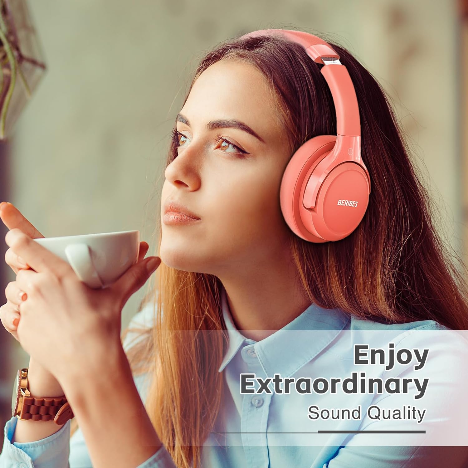 Bluetooth Headphones Over Ear, 65H Playtime and 6 EQ Music Modes Wireless Headphones with Microphone,HiFi Stereo
