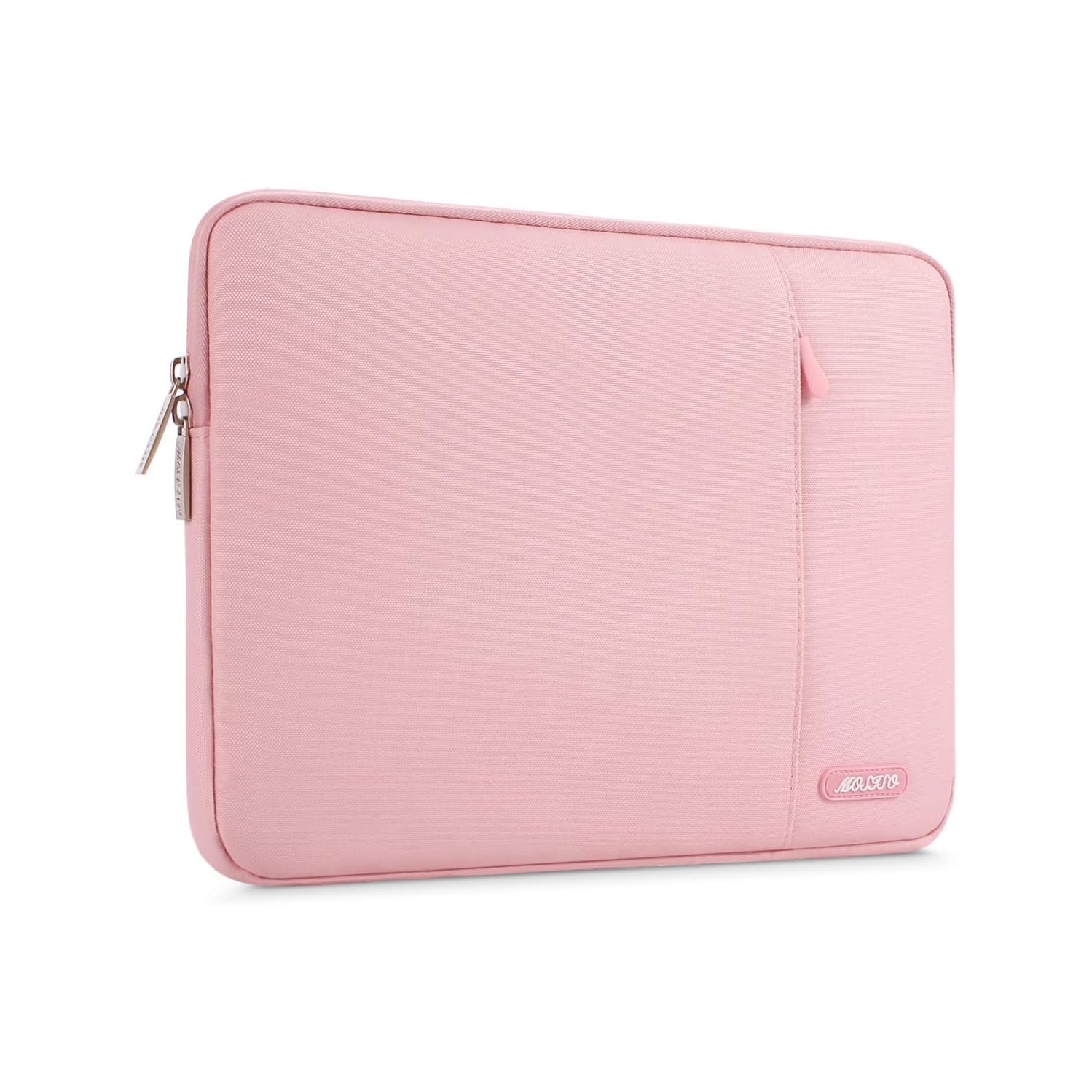 Housse pour ordinateur portatif compatible avec 13&nbsp;po pour ordinateur portatif, étui vertical en polyester avec pochette, rose
