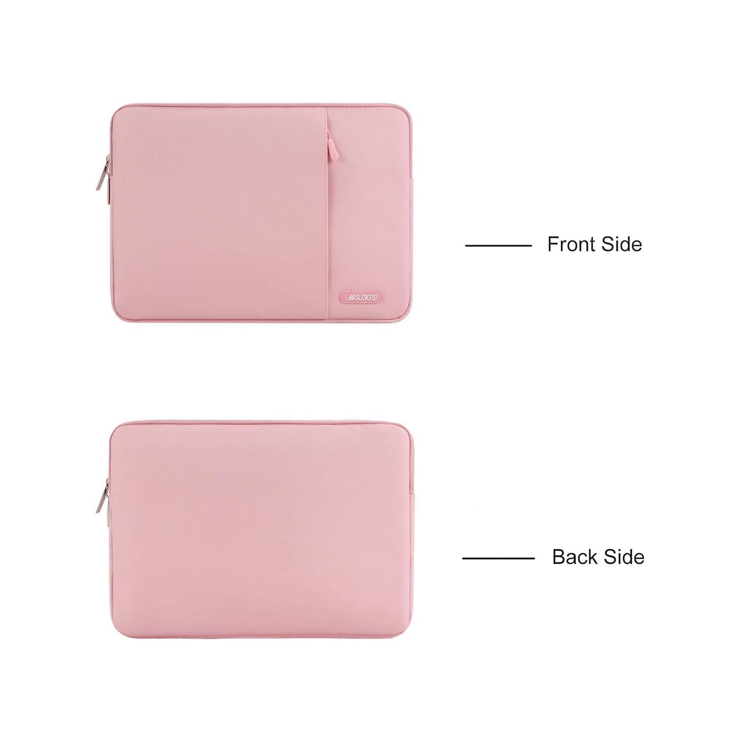 Housse pour ordinateur portatif compatible avec 13 po pour ordinateur portatif, étui vertical en polyester avec pochette, rose