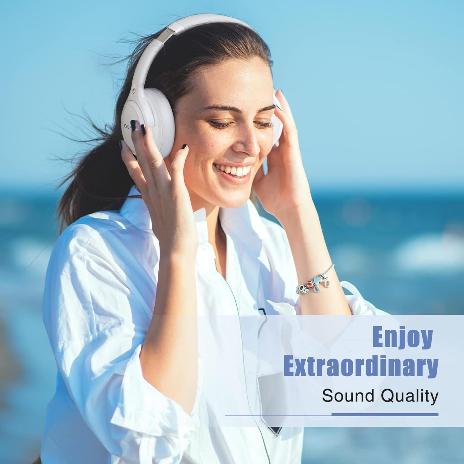 Bluetooth Headphones Over Ear, 65H Playtime and 6 EQ Music Modes Wireless Headphones with Microphone,HiFi Stereo