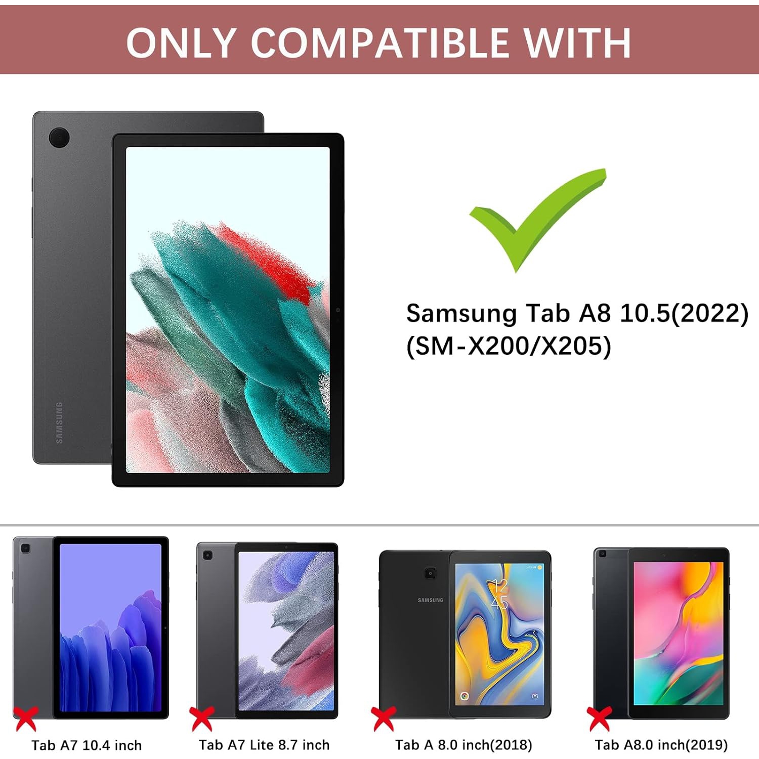 Case for Samsung Galaxy Tab A8 10.5 2022 SM-X200 X205 Kickstand Heavy Duty Cover for Kids 3 in 1 Rugged