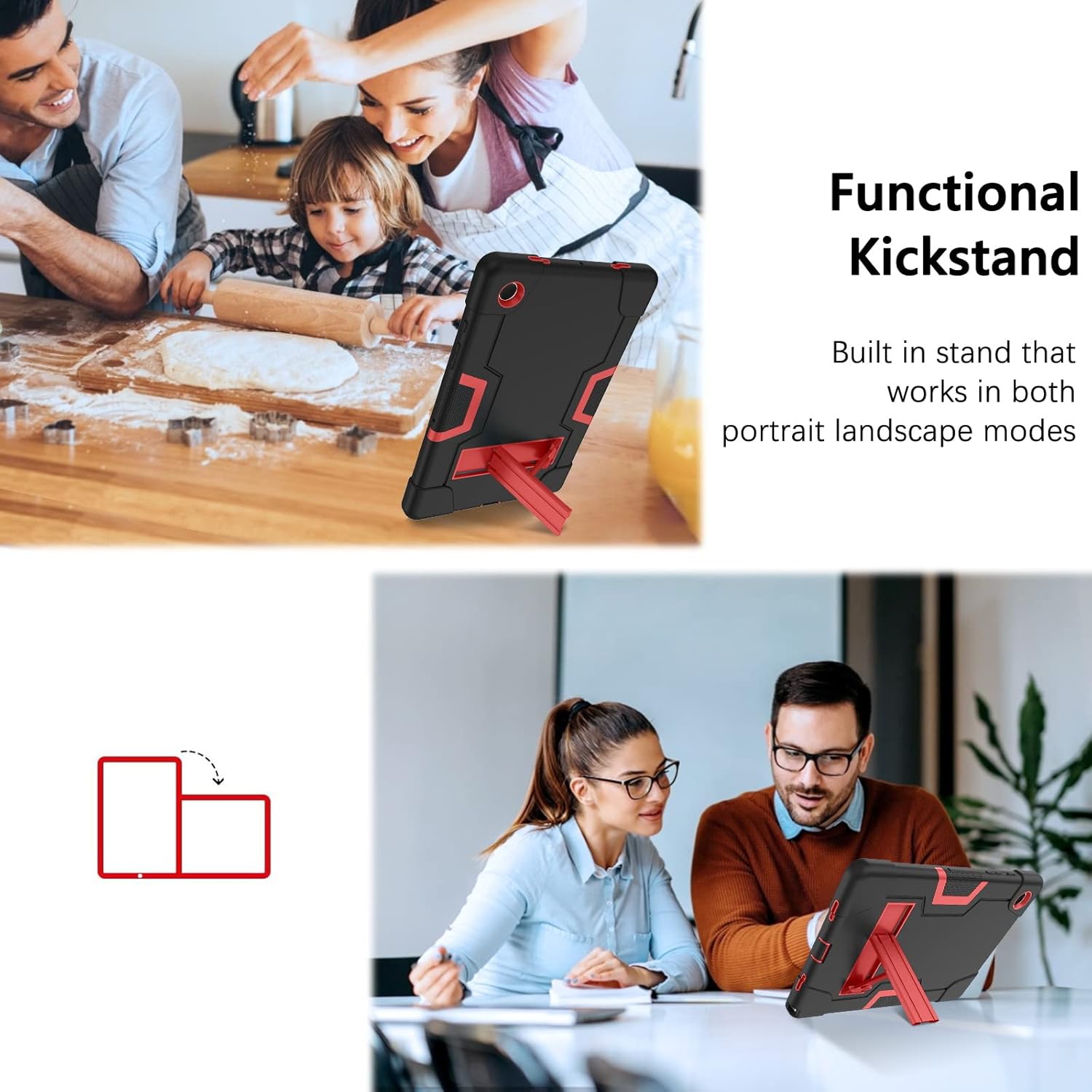 Case for Samsung Galaxy Tab A8 10.5 2022 SM-X200 X205 Kickstand Heavy Duty Cover for Kids 3 in 1 Rugged