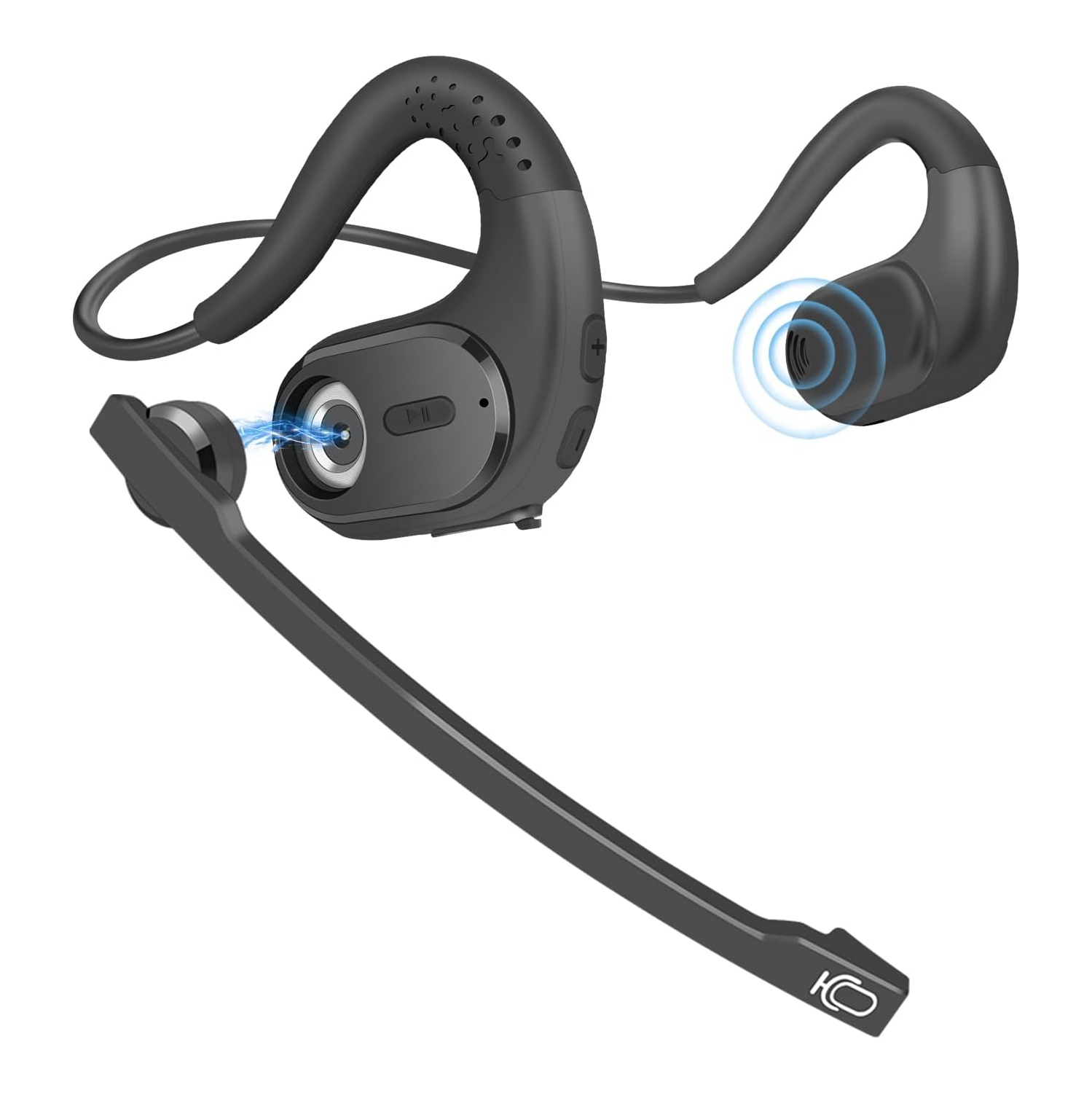 Bluetooth Headset with Removable Microphone, Noise Cancelling Wireless Headset for Phones Laptop Computer PC,
