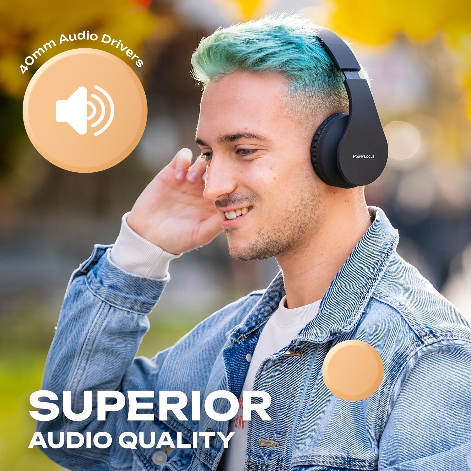 Casque d'écoute stéréo sans fil Bluetooth pliable, casques d'écoute avec fil à suppression du bruit avec intégré