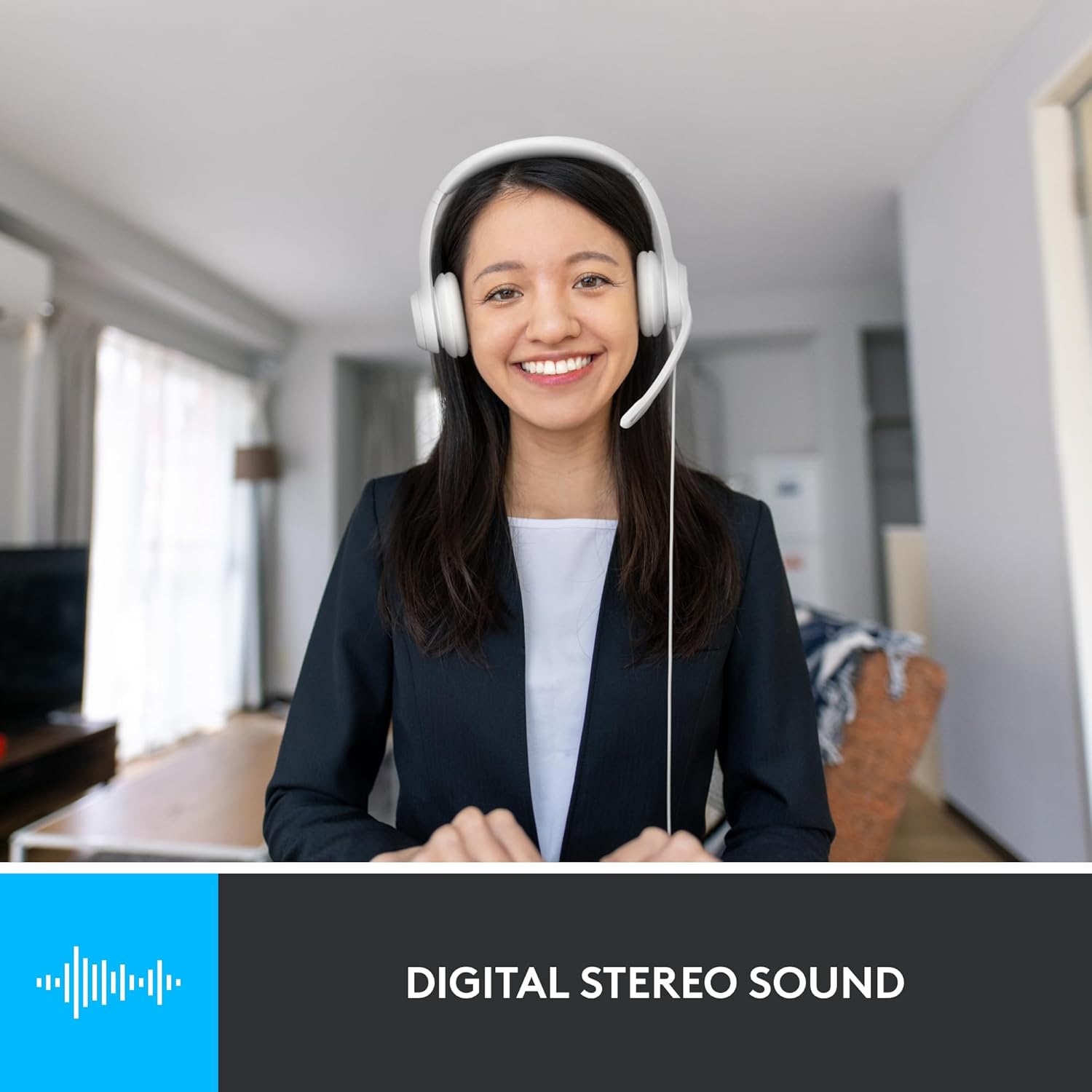 H390 Wired Headset for PC/Laptop, Stereo Headphones with Noise Cancelling Microphone, USB-A, in-Line Controls