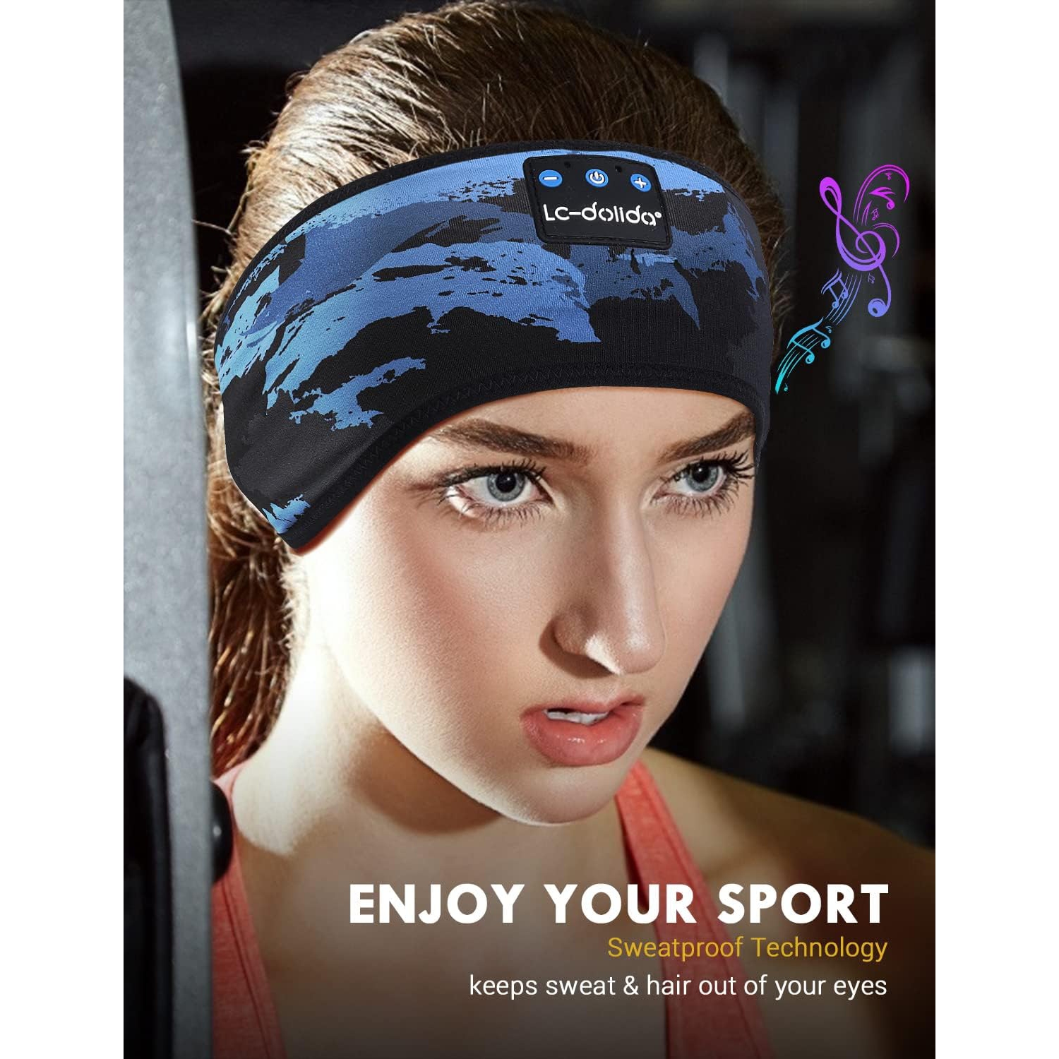 Sleep Headphones Bluetooth V5.2 Sports Headband with Microphone Sleeping Headphone Wireless with HD Stereo Speakers,